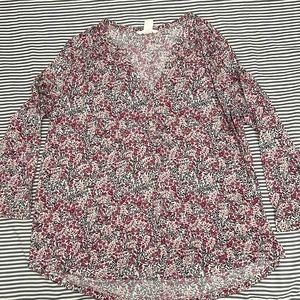 Pink and blush pink floral blouse